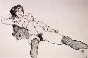 Egon Schiele, Recumbent Female Nude with Legs Apart